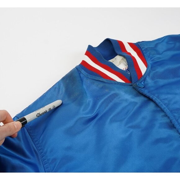 New England Patriots Satin Starter Bomber Jacket - Mens Medium - Vintage 80s/90s - Picture 3 of 11